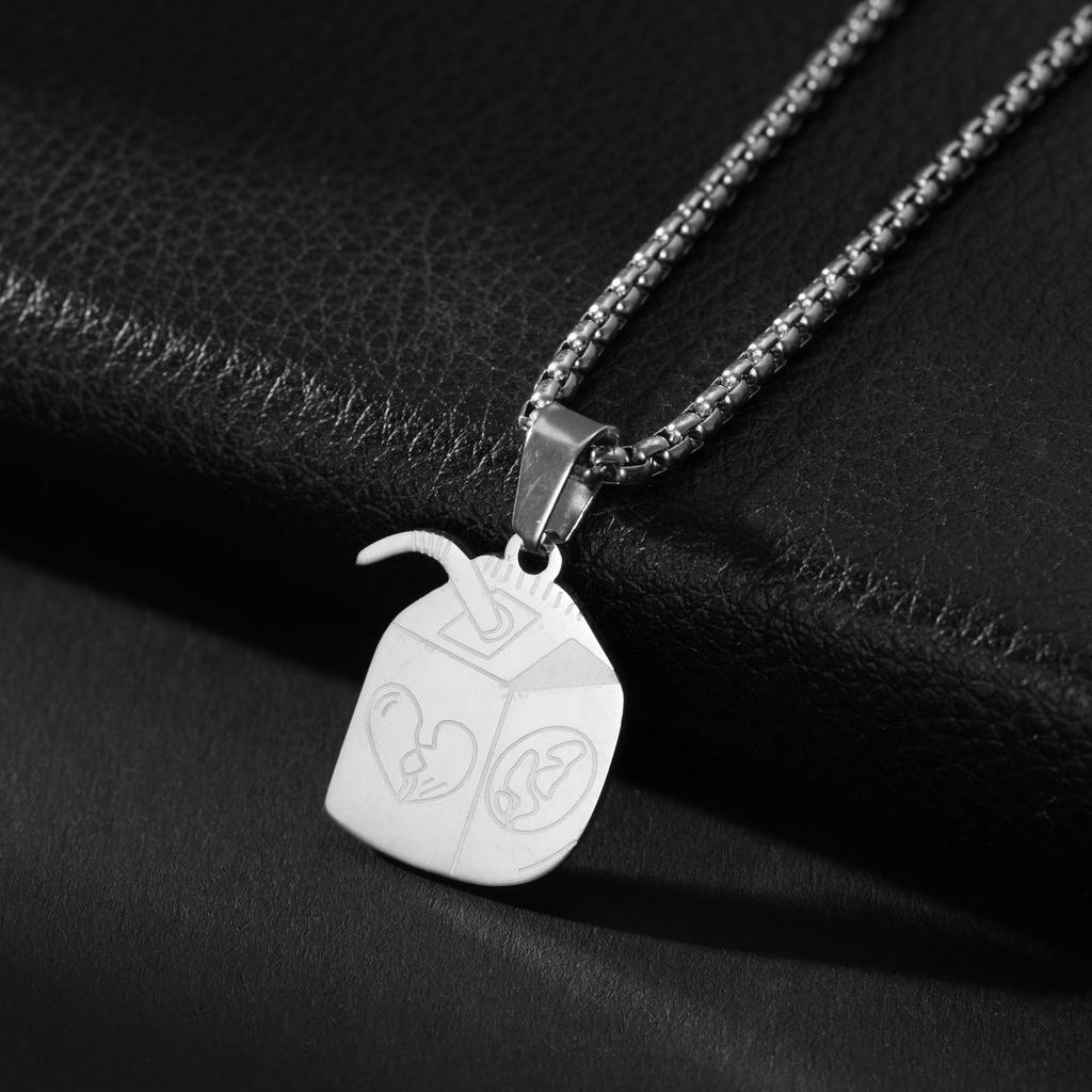 Hip-hop Style Pendant Necklace Corrosion Cute Bear Drink Box Corrosion Valentine's Day Gift