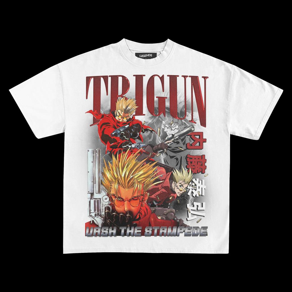 T-shirt Vash The Stampede Anime Vintage T-shirt Femme Homme Oversize Streetwear Y2k Hip Hop Harajuku Manches Courtes Vêtements Haute Qualité Femme Homme