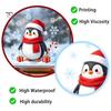 Holiday Party Glass Decor Christmas Cartoon Penguin Window Sticker, Cute Decal with Santa Hat And Winter Theme Supplies Scarf Design, PVC Waterproof