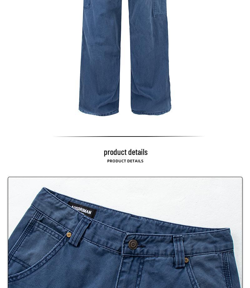American Retro Unisex Patchwork Lumberjack Pants with Rivet Detail - Loose Straight-Leg