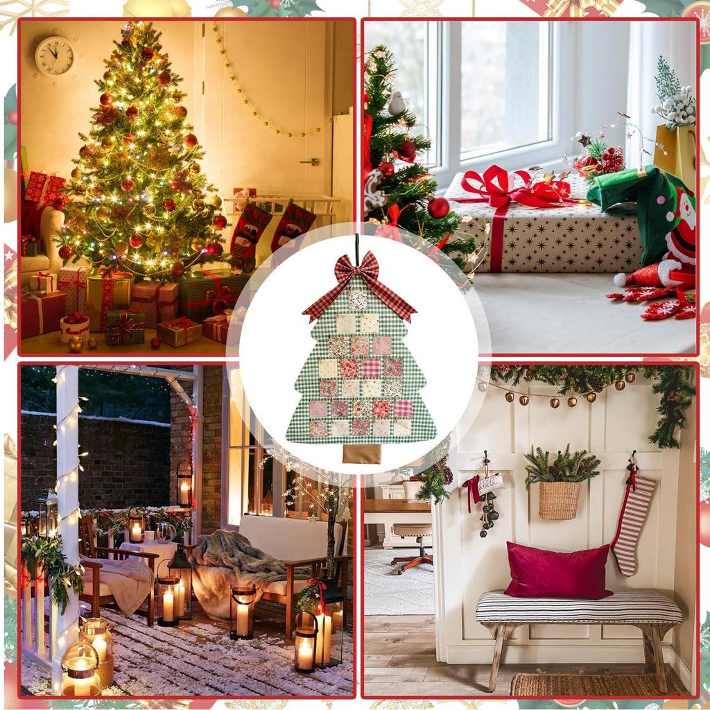 Christmas Calendar Advent Christmas Tree 24-Days Home Decor Reusable Cotton Cloth Wall Calendar For Living Room Hallway Bedroom