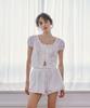 MARROT Lace Puff Blouse_White