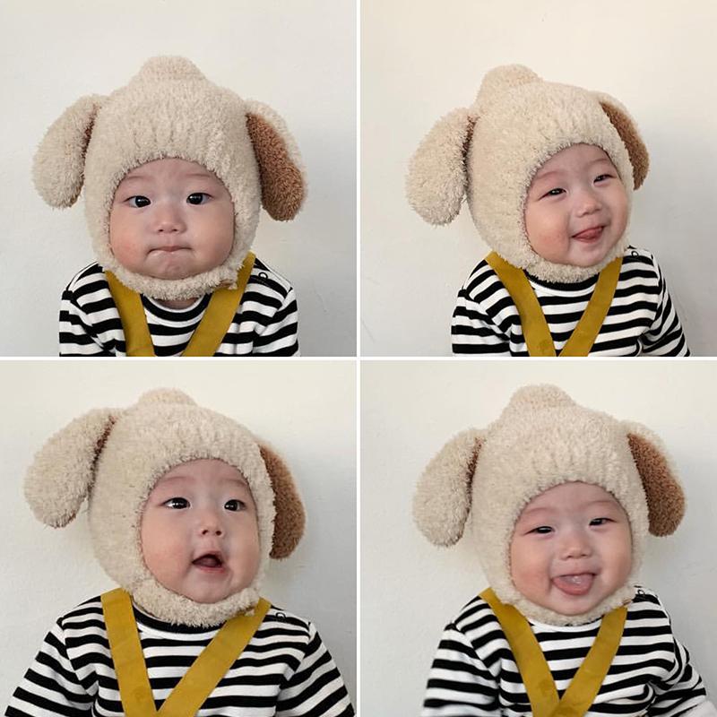 Simpatico Cappello da Bambino Autunno Inverno Orecchie da Coniglio Morbido Peluche Caldo Cappello Berretti per Bambini Tinta Unita Cappello con Paraorecchie Cuffia