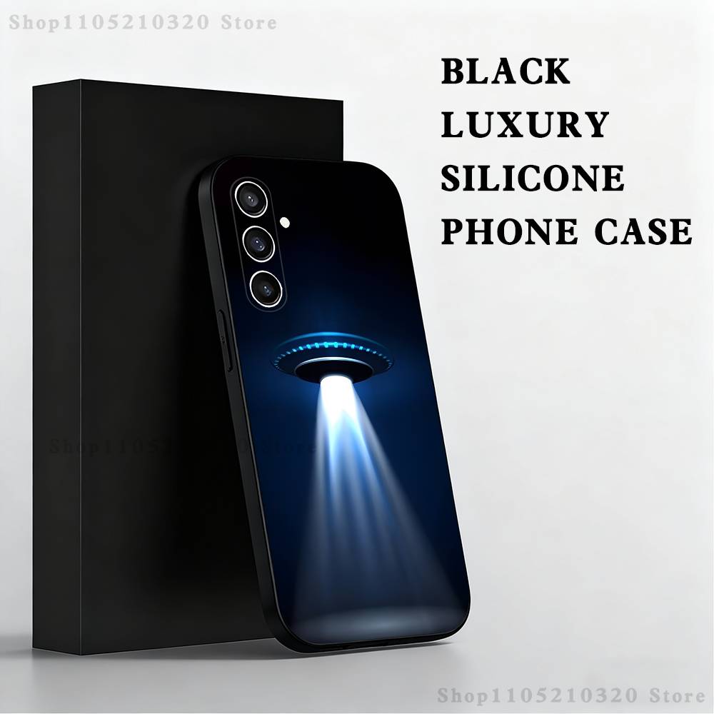 Funny Space UFO Thing Phone Case For Samsung S25,S24,S21,S22,S23,S30,Ultra,S20,Plus,Fe,Lite,Note,10,9,5G Black Cover