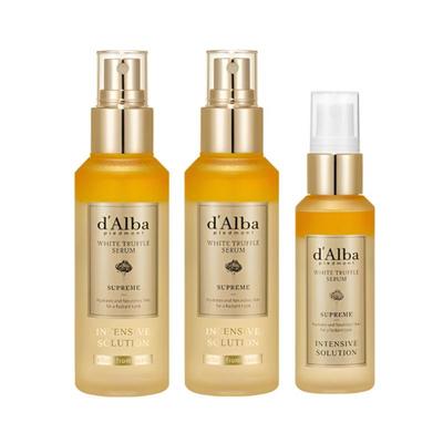 DAlba White Truffle Supreme Intenzivní sérum Set – 100 ml 2 lahvičky + 50 ml 1 lahvička Prémiové hydratační sérum pro zářivost (Veganská krása)