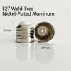 Solder-free Metal Screw Lamp Base E27 E26 B22 Nickel-plated Lamp Holder Replacement for LED Bulb Lighting Fixture