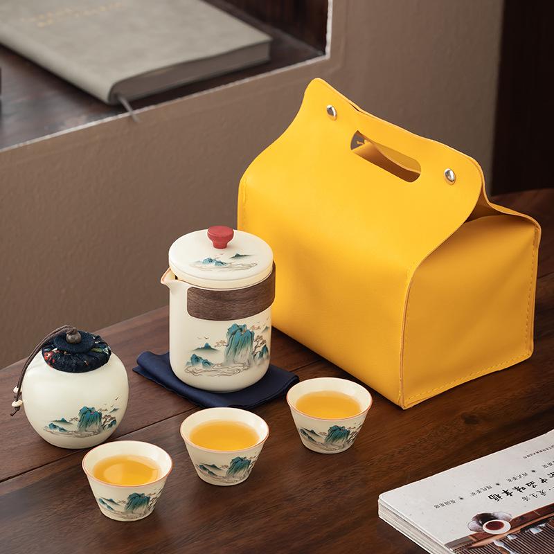 Huangru Portable Kung Fu Tea Set - Compact Travel and Festival Gift