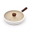 San Jiaolong 30CM Non-Stick Ceramic Wok with Wood Handle