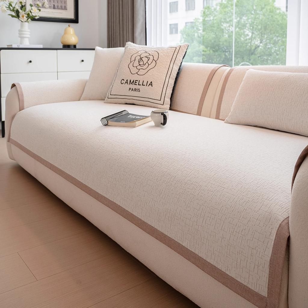 Chenier Sofa Cushion Universal Fixed Non-slip Solid Color 2025 New Simple Sofa Cushion Cover Cloth