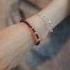 Women Chinese Style Beaded Bracelet Imitation Garnet Jewelry Handmade Red Stone Gift for Daily Accessory