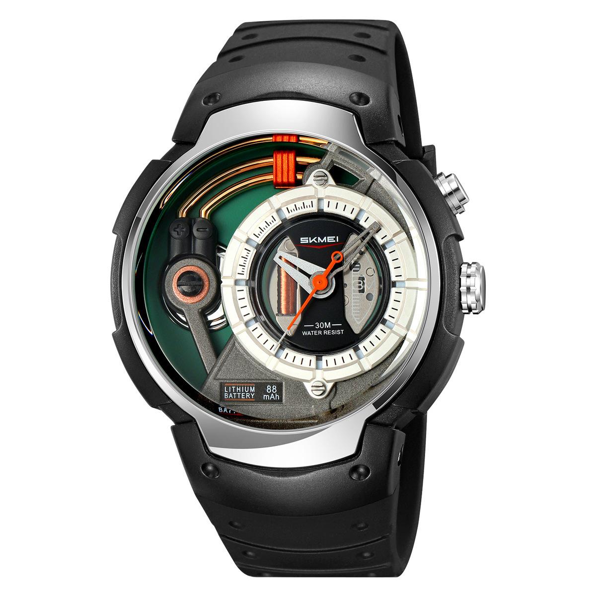 

Модные кварцевые часы для активного отдыха, мужские часы с персонализацией, светодиодный источник света серебряный