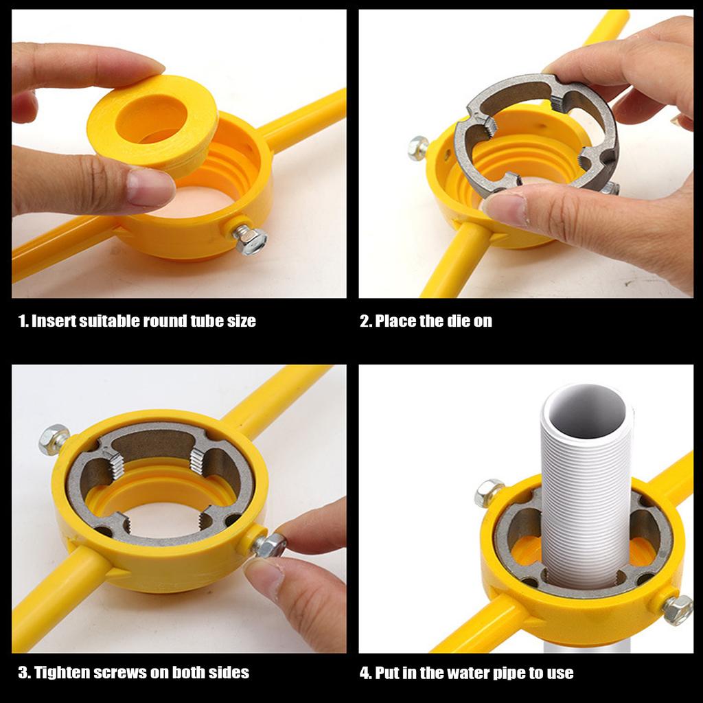 Portable Pipe Thread Maker Plumbing Repair Kit with Threading Die Suitable For Various Pipe Diameters Emergency Fixes