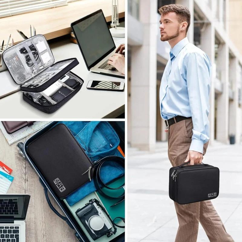 Úložná taška na kabel Vodotěsný digitální elektronický organizér Přenosná USB nabíječka pro datové linky Úložná taška se zástrčkou Cestovní organizér na kabely