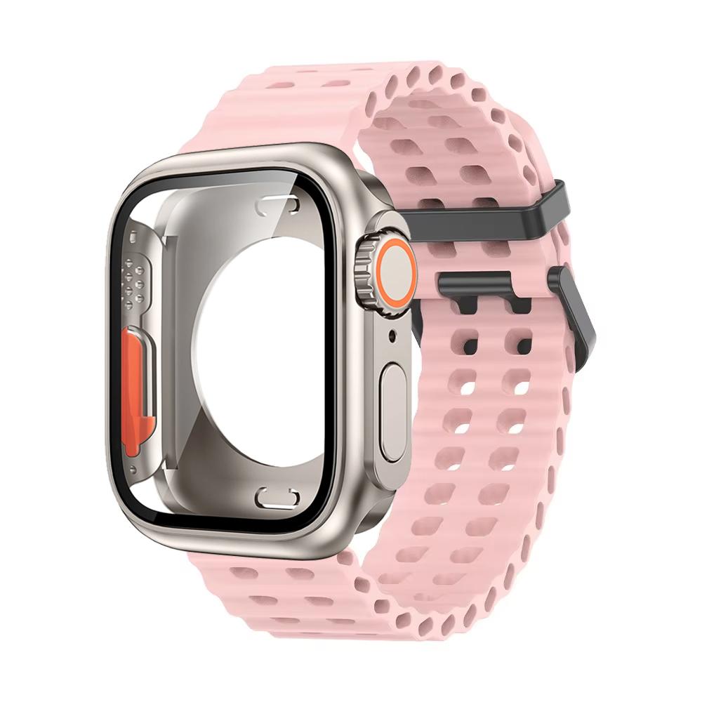 Ocean Silicone Strap+PC Case For Apple Watch Band  Series 11 10 46mm Metal Buckle Sports Bracelet Wristband iWatch 9 8 7 6 5 SE