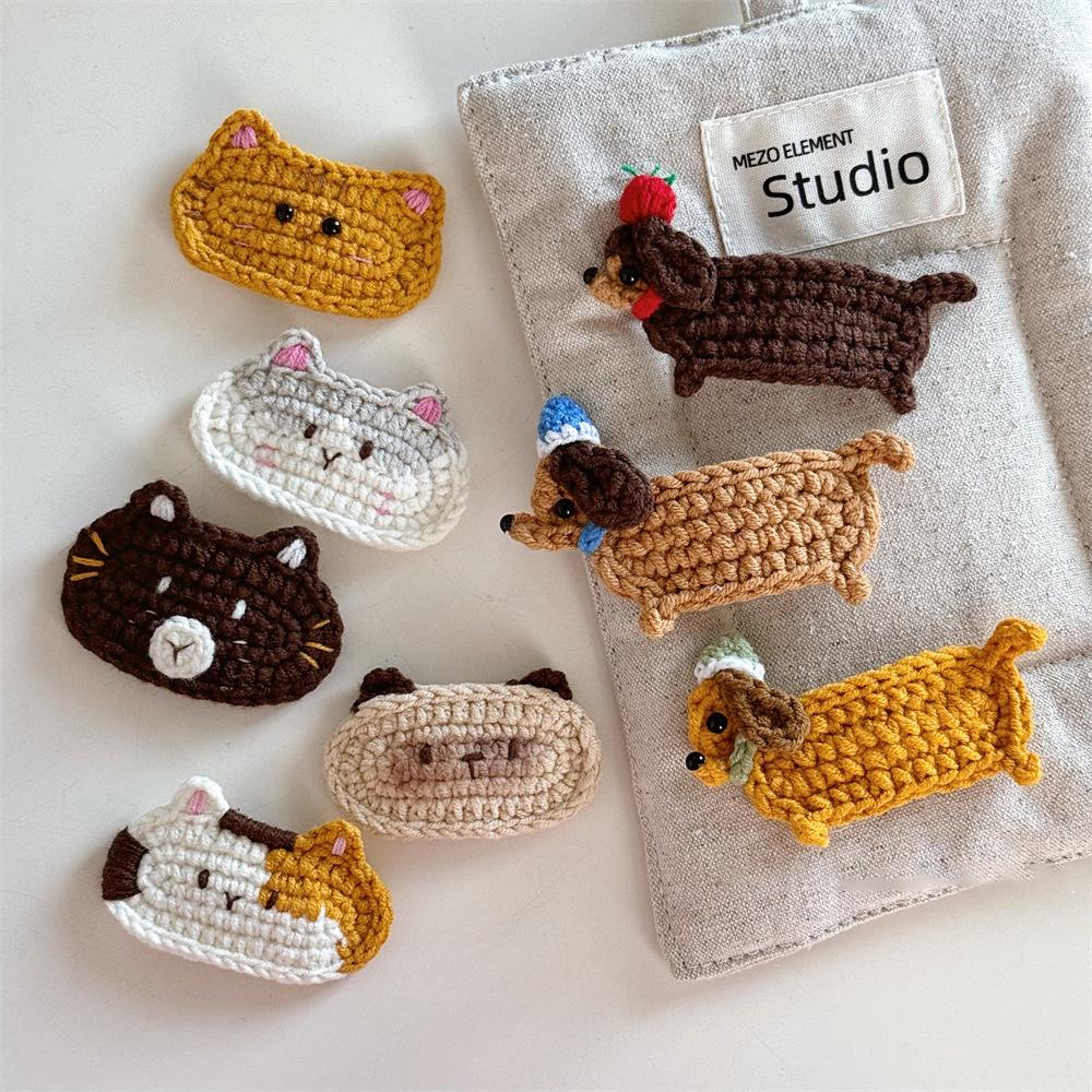 Handmade Hairpins Cat Children's Hair Accessories Crochet Hair Clips  for Women & Men