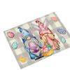 Rabbit Print Placemat Spring Flowers Easter Bunny Easter Egg Print Family Holiday Dinner Restaurant Decoration