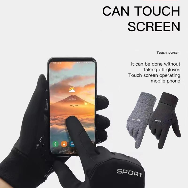 Warm touch screen winter gloves, durable for cold weather cycling and skiing, fashionable design outdoor sports, winter accessories and equipment