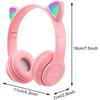 Wireless Ear Headphones, Cat Ear LED Light Up Bluetooth 5.0 Foldable Wireless Gaming Headset, Comfortable Ear Headphone