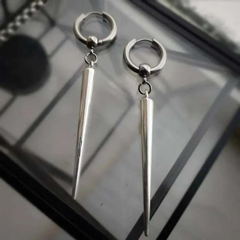 

1pair Grunge Rock Stainless Steel Zircon Chains Stitched Rivet Earrings for Women Fashion Goth Earrings Charms Punk Accessories