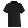 Summer Women's Stand-up Collar Lace Cotton Slim Thin Short-sleeved Versatile Temperament T-shirt