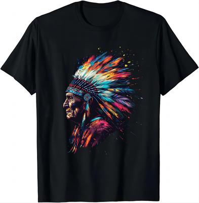 Funny Birthday Gift Native American Indian Headdress Graphic Tees Men Women T-Shirt Men Clothing Streetwear Camisetas