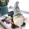 Halloween Pumpkin Gnomes with Witch Hat Miniature Ornament Resins Craft Figurine Ornament for Home Garden Decoration