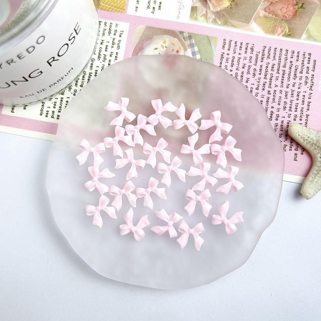 Pink Resin Cartoon Bowknot Heart Bow Tie Little Bunny Nail Art Accessories DIY Nail Hairpin Accessories Wholesale