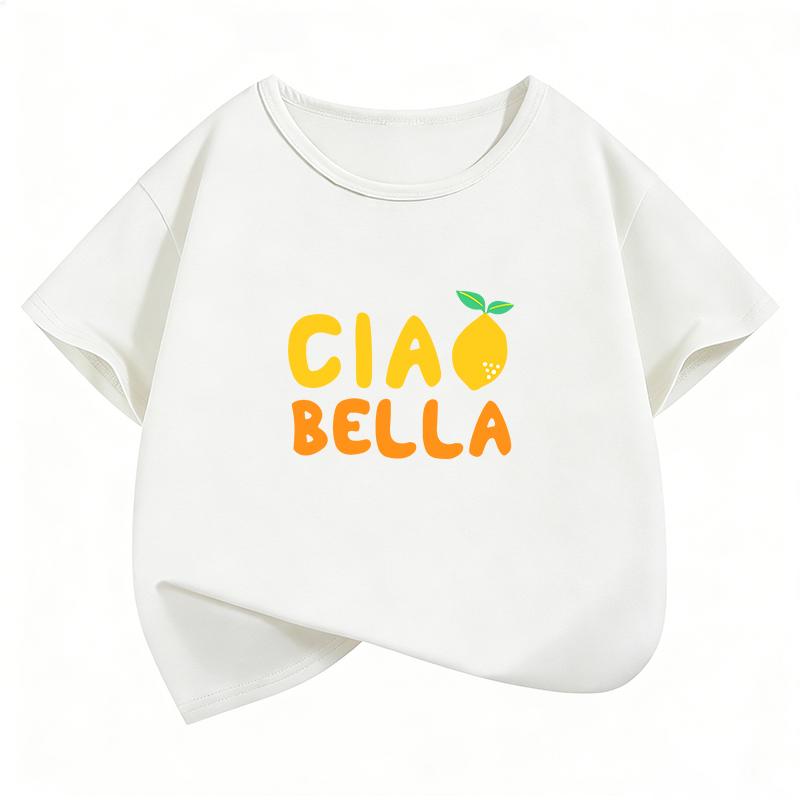 Graphic Ciao Bella Lemon Harajuku T Shirts Short Sleeve Kids Childrens Tshirt Boys Girls Casual Top Tee Summer Spring