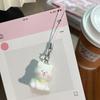 Decorative Pendant Flocking Puppy Shape Keychain Bag Charm with Lanyard Mobile Phone Bag Hanging Ornament