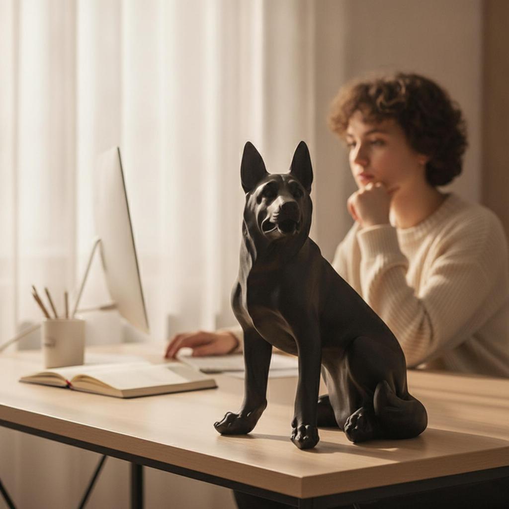 Realistic Dog Statue Versatile Animal Figurine Unique for Mantel, Reading Corner