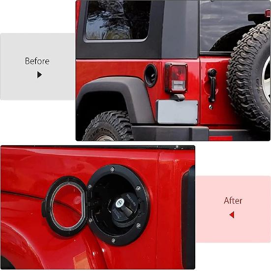 Fuel Filler Door Transparent Gas Tank Cap Cover Accessories For Wrangler JK Unlimited 2/ 4Door Sport Rubicon Sahara 2007-2017