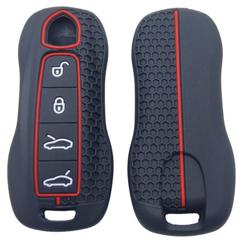 

Porsche Cayenne & Panamera 4-Button Silicone Key Cover for Taycan/Macan чёрный