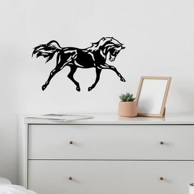 Black Metal Horse Wall Art Rustic Western Equestrian Wall Decor for Home Office Living Room Bedroom Kitchen Outdoor Indoor Decor