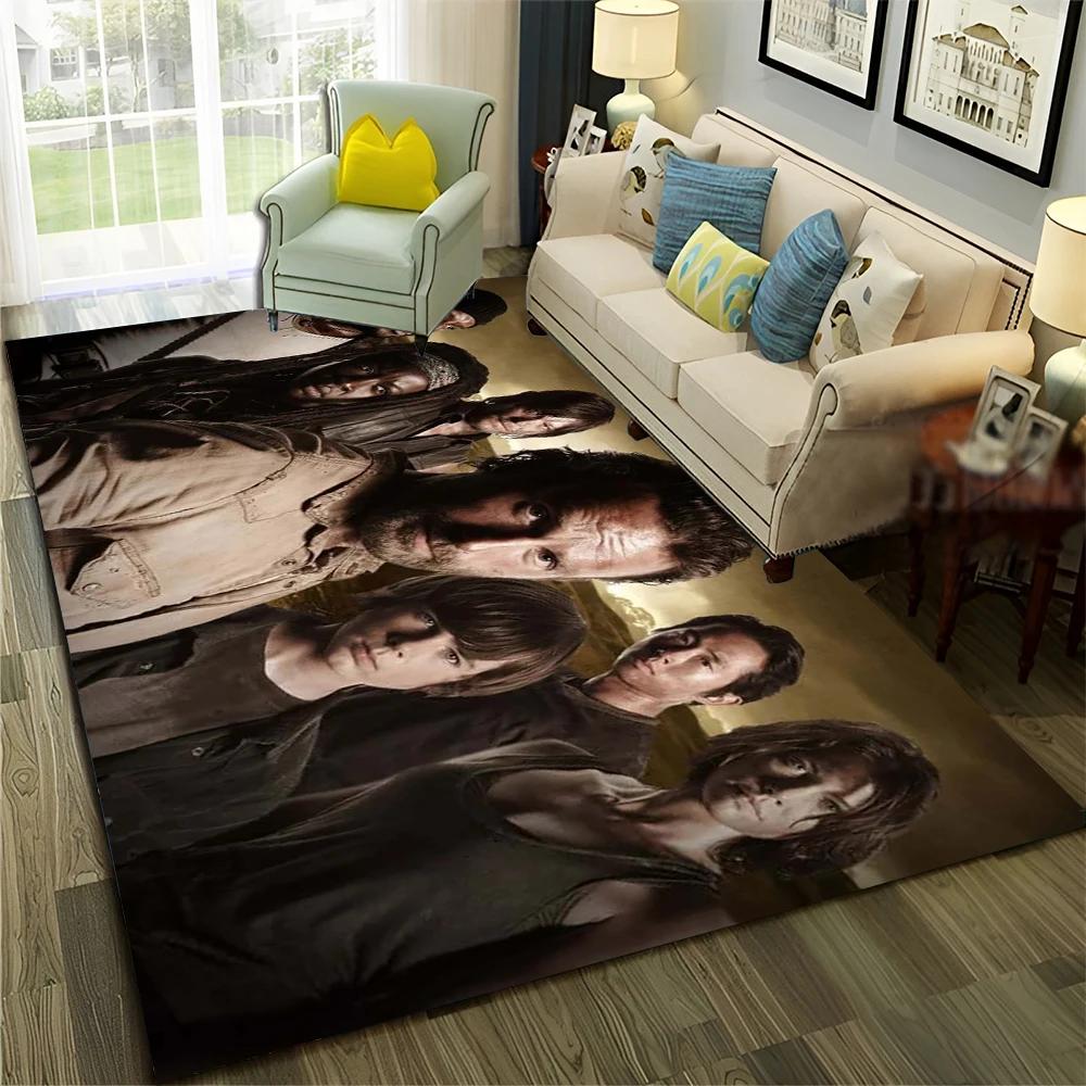 TV Horror The Walking Dead TWD Tappeto per Casa Soggiorno Camera da Letto Divano Zerbino Decorazione, Tappeto Area Gioco Bambini Tappetino Antiscivolo