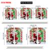 2pcs,2D plane printing Curtains Santa & Mrs_ Claus Dancing Polyester Easy Install (without rod) Decorations Inside Ldeal for