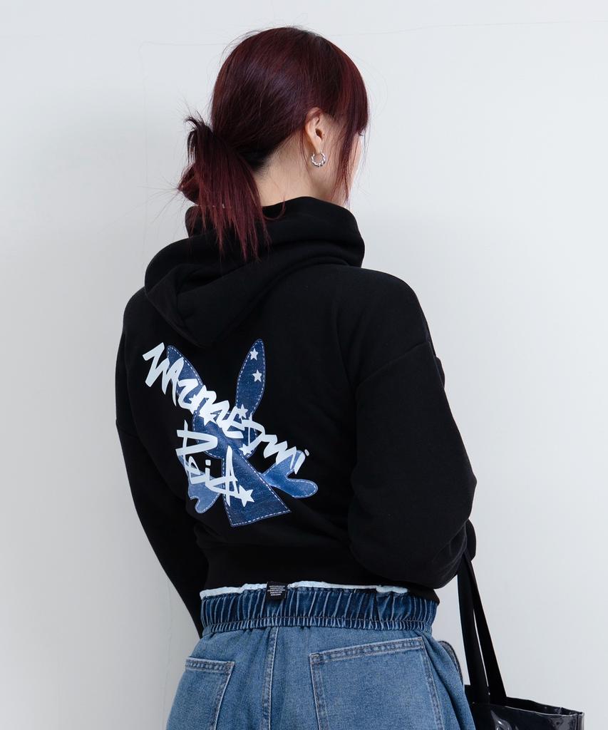 Pd Starbunny Crop Hoodie - Black