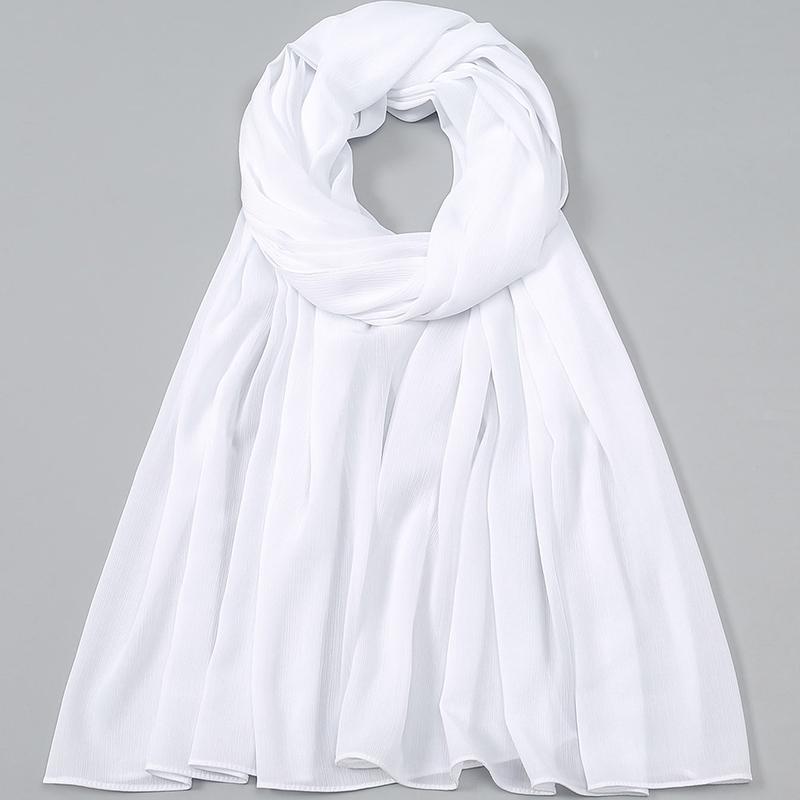 High Quantity Georgette Crepe Hijabs Crinkle Chiffon Scarf Women Muslim Headscarf Fashion Long Shawls Headband 180*70Cm
