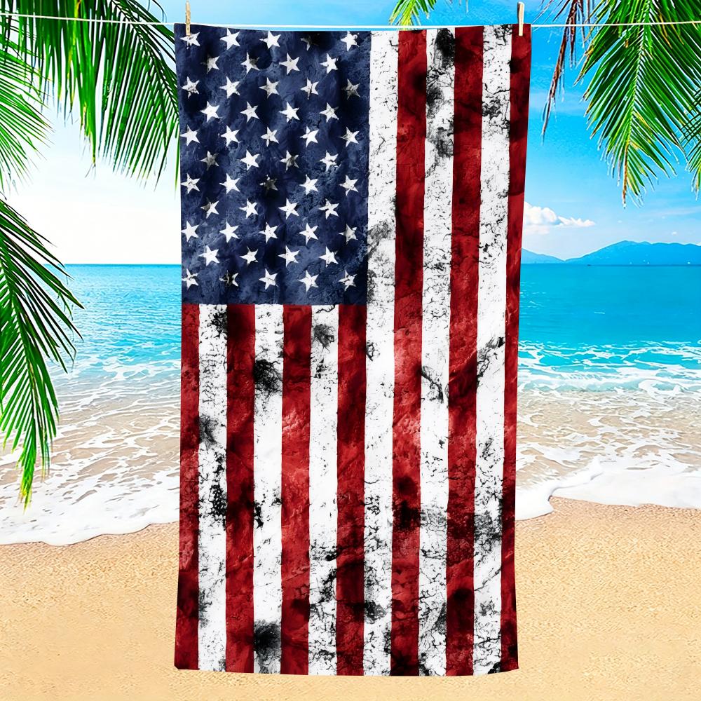 Asciugamano Art Vintage Bandiera USA Asciugamano Morbido Piscina Regalo per Viaggio Palestra Doccia Campeggio Asciugatura Rapida Sportivo Grandi Asciugamani da Spiaggia