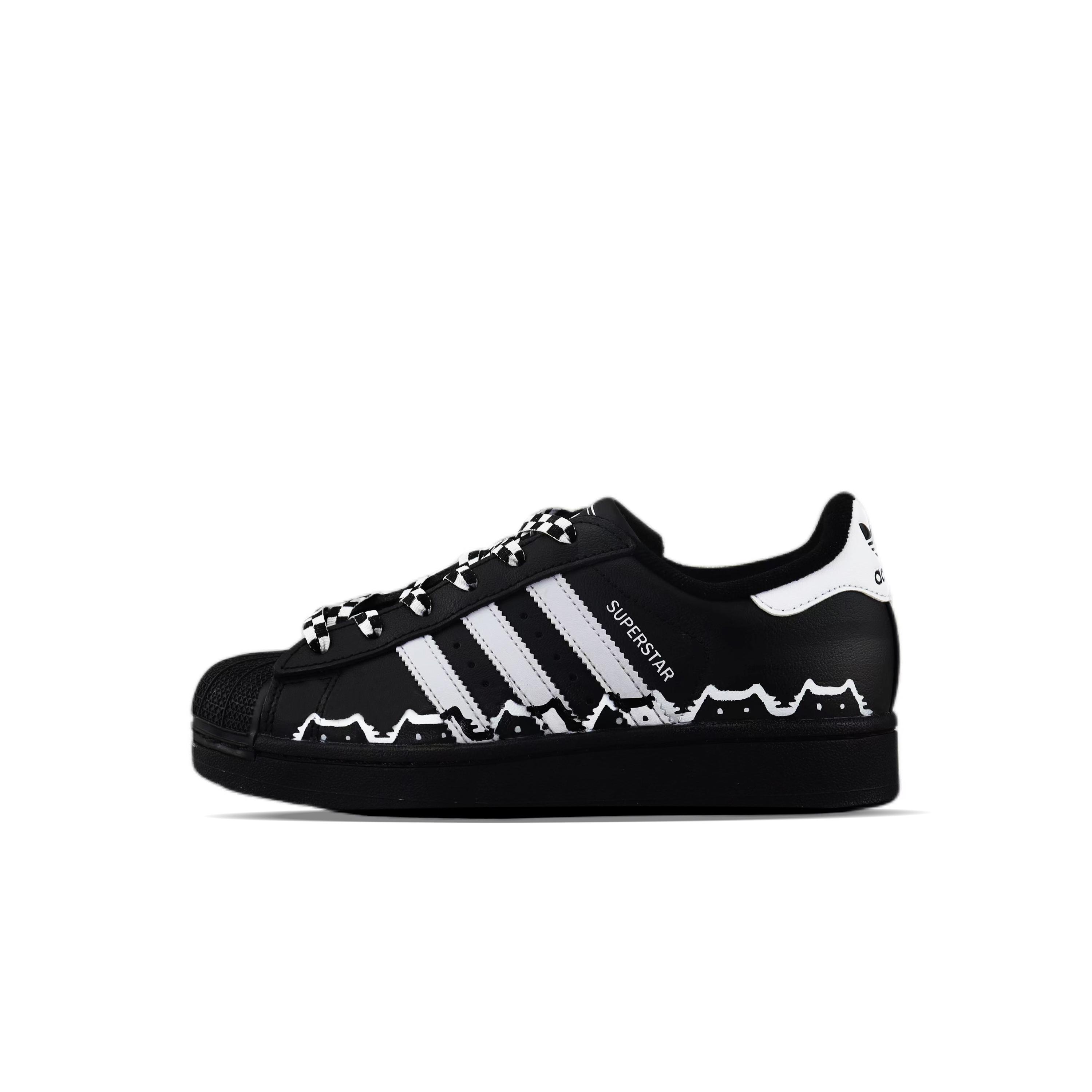 Adidas Originals Superstar 2 Skateboard Shoes Unisex Low top Black/White JI0079(Team840-) 35⅔
