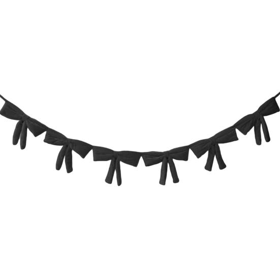 

6Pcs Red Velvet Bow Tie Wreath Bowknot Garland Christmas Decor Home Entryway Indoor Holiday Decoration with Ropes чёрный