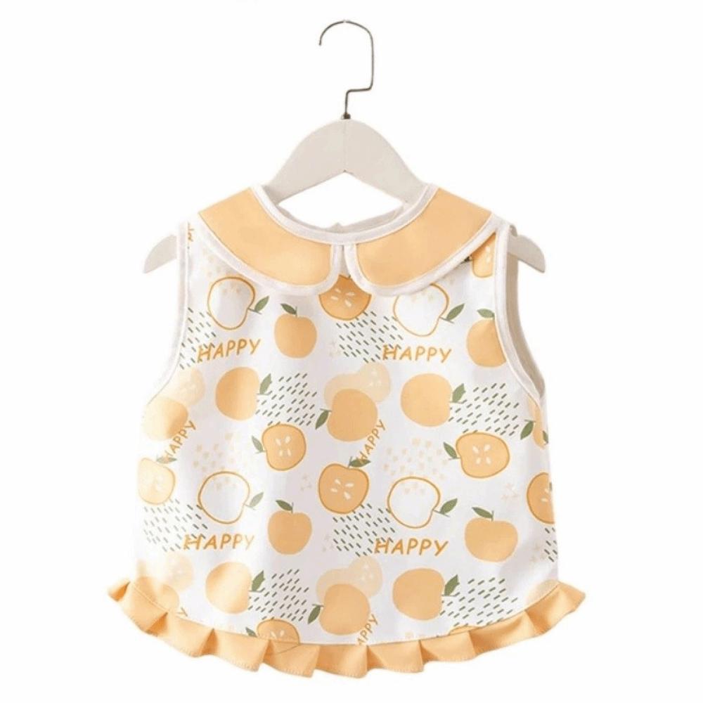 Waterproof Children s Sleeveless Apron Soft Baby Eating Bib Baby Feeding Bib  Baby Feeding Stuff 110-Orange Fruit