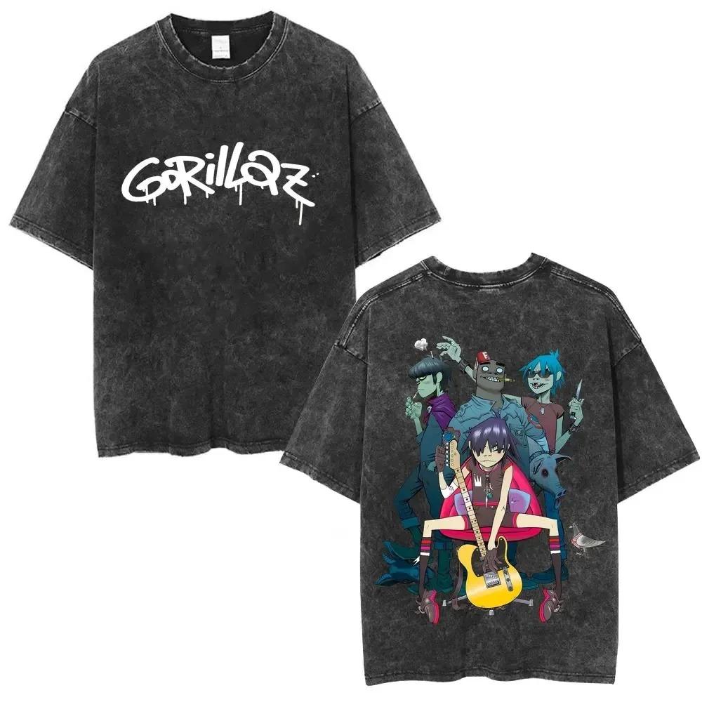 T-shirt Nera Oversize Vintage Lavaggio Acido Grafica Fronte/Retro Vulcano & Sole Gojira | Maglietta Merch Streetwear per Fan della Band Progressive Metal
