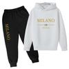Kids Fashion Brand Letter Print 2pcs Pullover Hoodie+Pants Tracksuits 2-13 Years Boys Girls Casual Outfits Children Clothes Sets