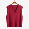 Women's Plus Size Cable Knit V-Neck Cardigan Vest for Autumn and Winter