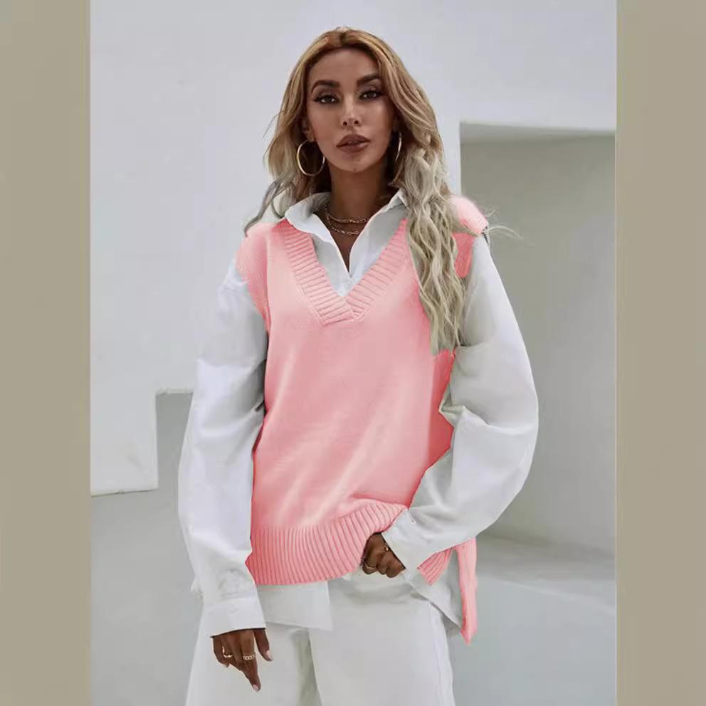 2025 Women's Slim Fit V-Neck Sleeveless Knitwear Waistcoat