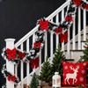 8-meter realistic Christmas decoration wreath with dark snowflake tips and 9 red bows, perfect for holiday parties, homes