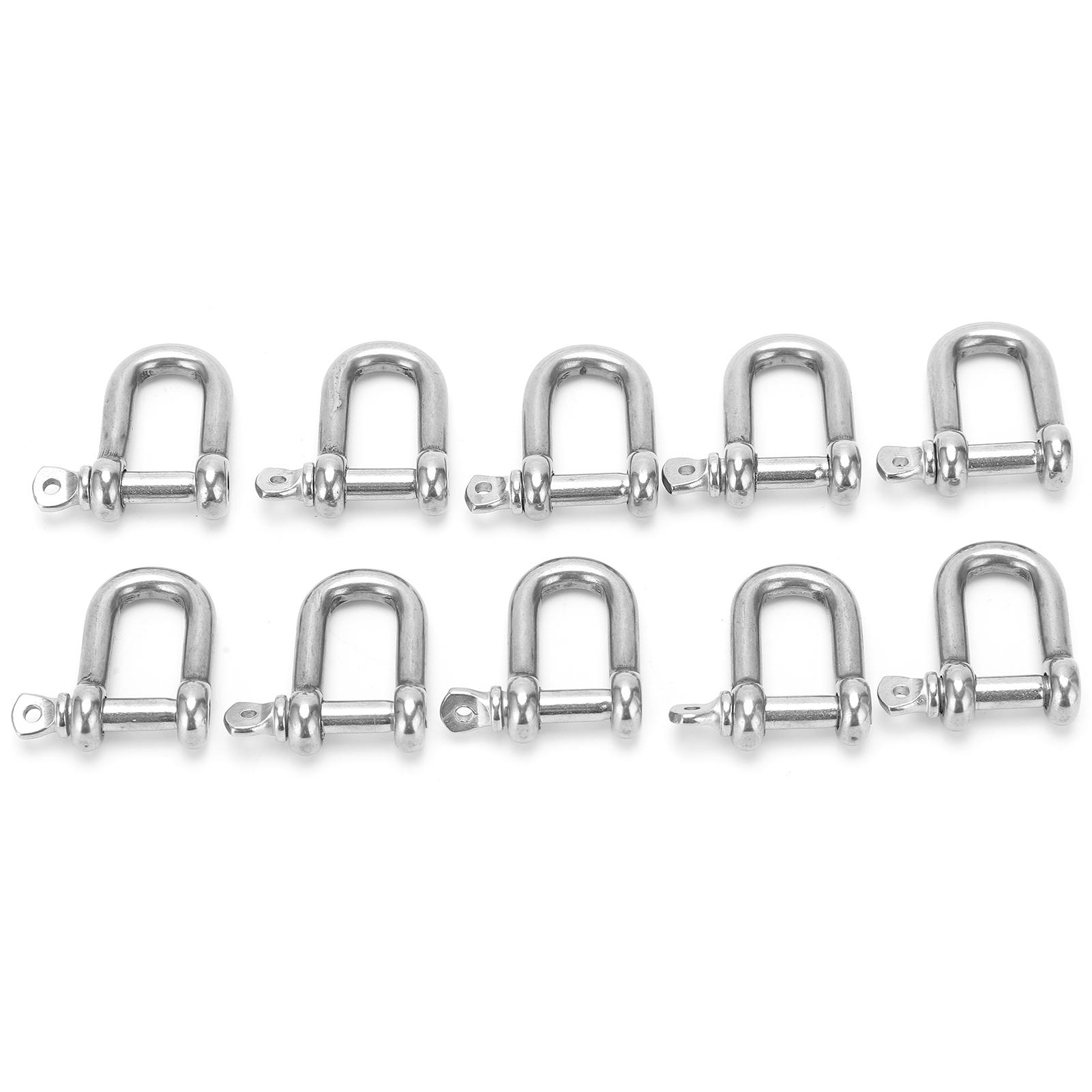

10 шт. M5 Прямая D-скоба из нержавеющей стали D-образная такелажная цепная скоба Крюк Строп Винт