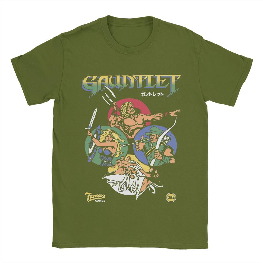 Gauntlet Retro Game T-Shirt Herren 100% Baumwolle Tolles T-Shirt Rundhals T-Shirts Kurzarm Oberteile Große Größen