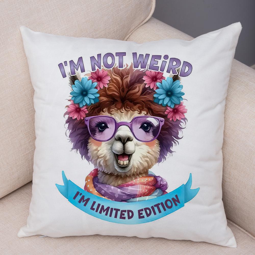 Smiling Monkey Pillowcase Double Print Do Not Disturb Sloth Cushion Cover Soft Plush Sassy Duck Pillowcase for Sofa Home Car