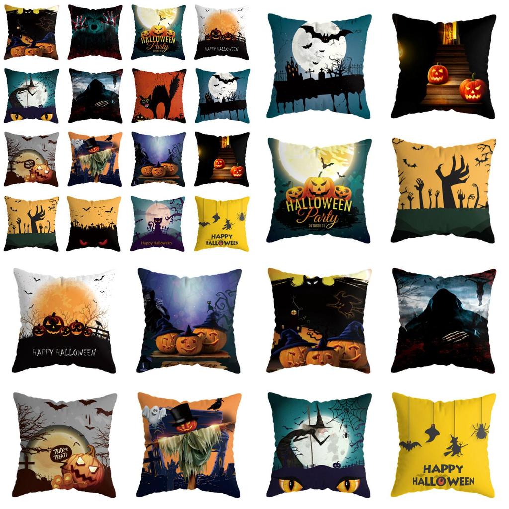 Halloween Themed Cushion Cover With Super Soft Short-pile Velour Material